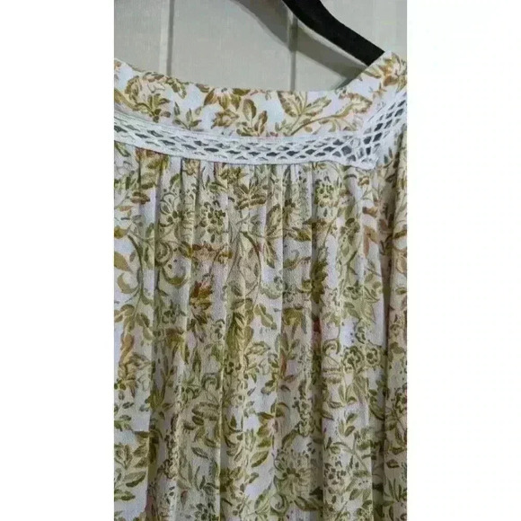 Free People Talk About It Tunic Boho Top Sz XS OB908667 Ivory Gold Boho Crochet - Picture 10 of 10